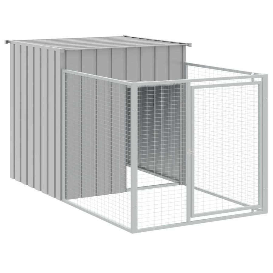 Hondenhok Met Dak Gegalvaniseerd Staal Grijs 110 x 201 x 110 cm Lichtgrijs