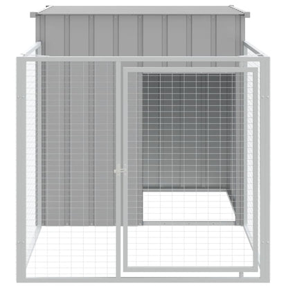 Hondenhok Met Dak Gegalvaniseerd Staal Grijs 110 x 201 x 110 cm Lichtgrijs