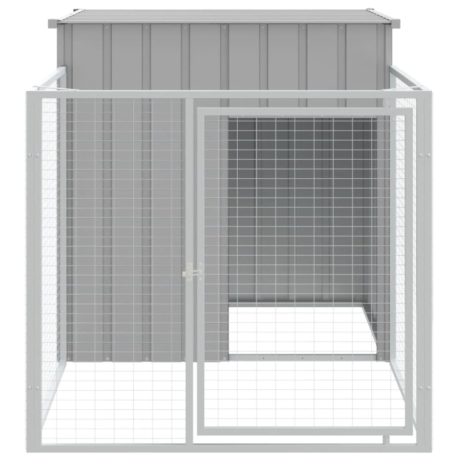 Hondenhok Met Dak Gegalvaniseerd Staal Grijs 110 x 201 x 110 cm Lichtgrijs