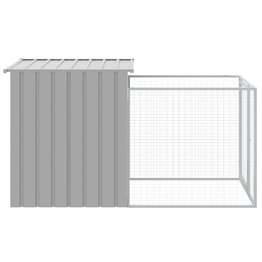 Hondenhok Met Dak Gegalvaniseerd Staal Grijs 110 x 201 x 110 cm Lichtgrijs
