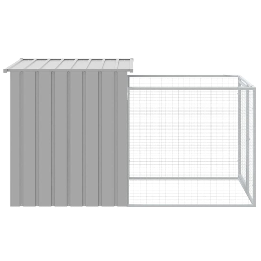 Hondenhok Met Dak Gegalvaniseerd Staal Grijs 110 x 201 x 110 cm Lichtgrijs
