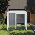 Kippenhok met ren 110x201x110 cm antraciet gegalvaniseerd staal
