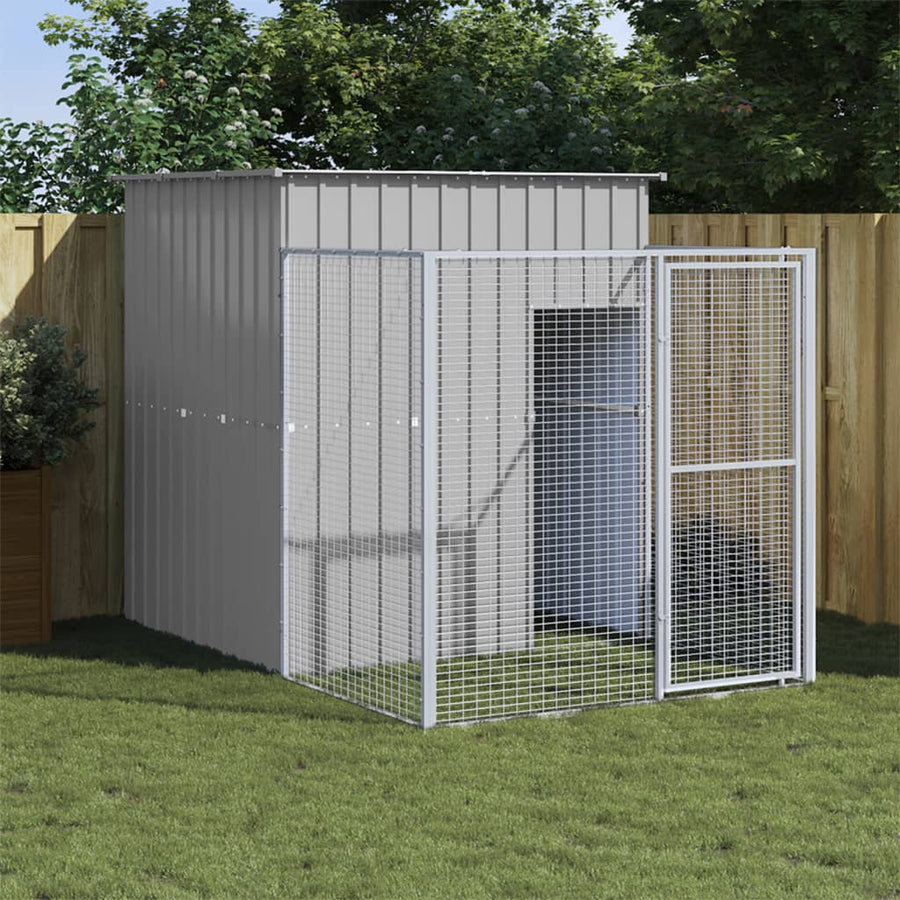 Hondenhok Met Ren 165X863X181 Cm Gegalvaniseerd Staal Antraciet