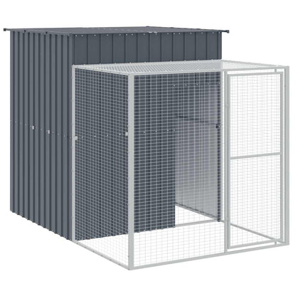 Kippenhok Met Ren Gegalvaniseerd Staal 165 x 251 x 181 cm Antraciet