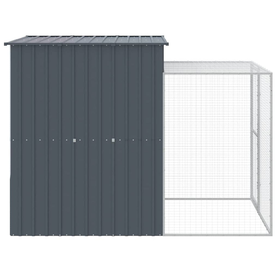 Kippenhok Met Ren Gegalvaniseerd Staal 165 x 251 x 181 cm Antraciet