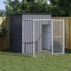 Kippenhok met ren 165x251x181 cm staal antraciet