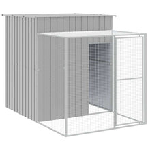 Kippenhok Met Ren Gegalvaniseerd Staal Grijs 165 x 251 x 181 cm Lichtgrijs