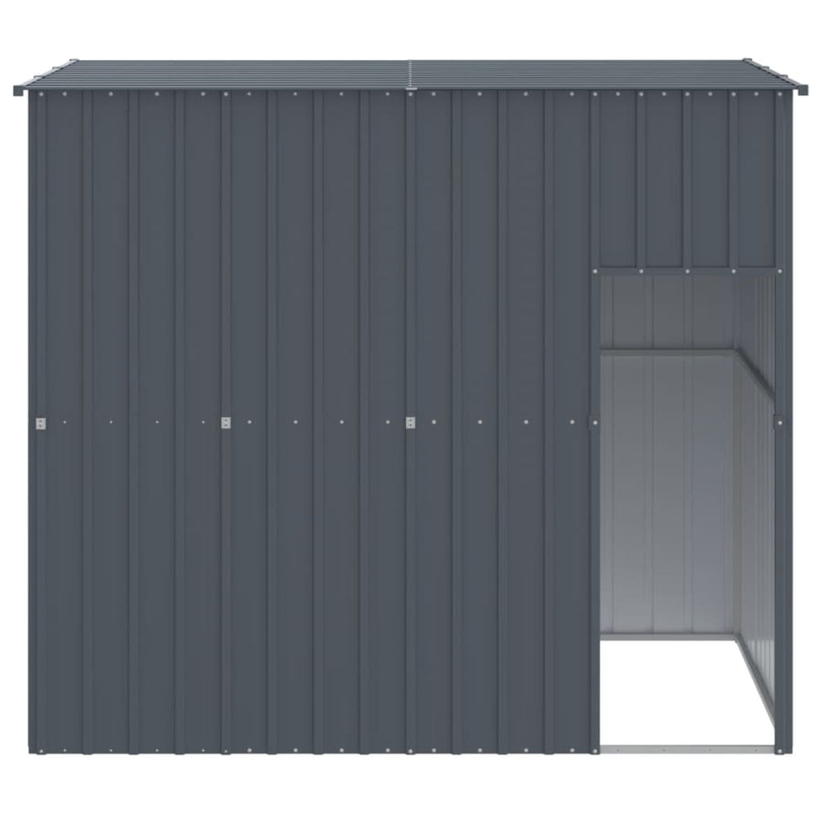 Hondenhok Met Dak Gegalvaniseerd Staal 214 x 153 x 181 cm Antraciet