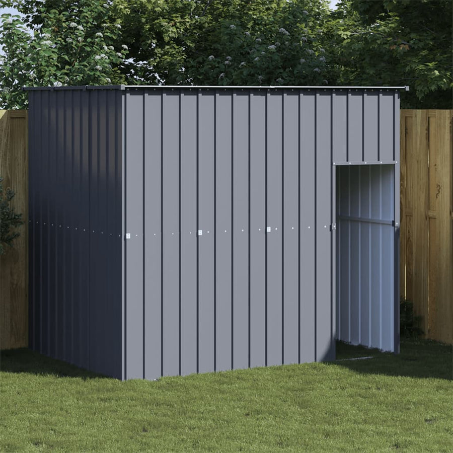 Hondenhok Met Dak Gegalvaniseerd Staal 214 x 153 x 181 cm Antraciet