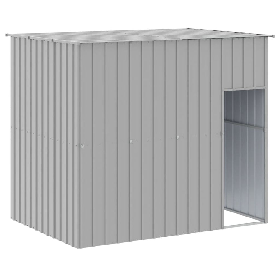 Hondenhok Met Dak Gegalvaniseerd Staal Grijs 214 x 153 x 181 cm Lichtgrijs
