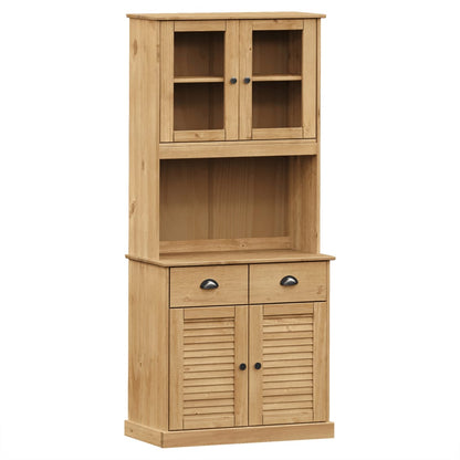 Hoge Kast Vigo 78X40X175 Cm Massief Grenenhout Bruin Met 2 deuren