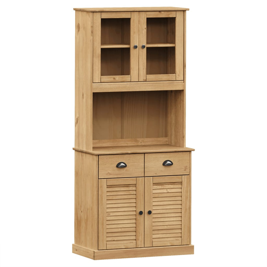 Hoge Kast Vigo 78X40X175 Cm Massief Grenenhout Bruin Met 2 deuren