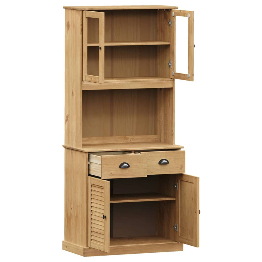 Hoge Kast Vigo 78X40X175 Cm Massief Grenenhout Bruin Met 2 deuren