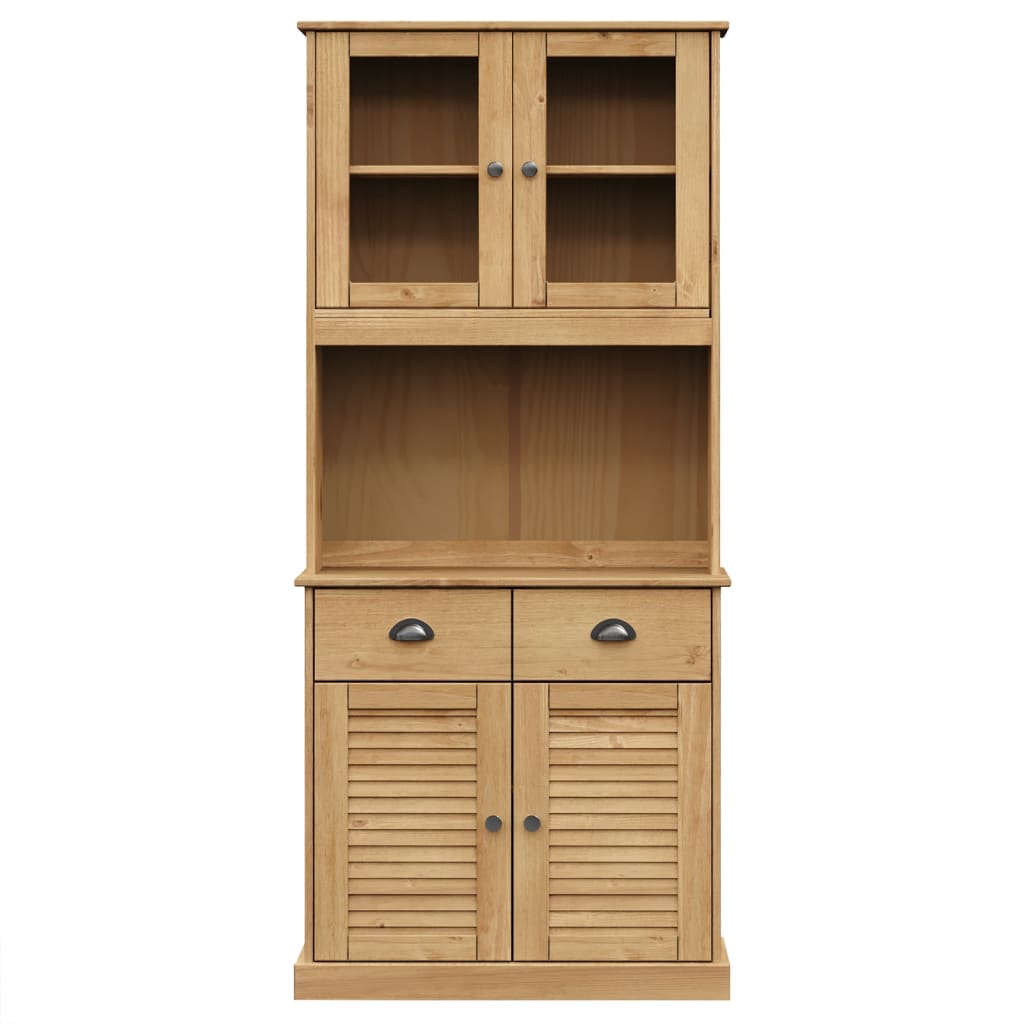 Hoge Kast Vigo 78X40X175 Cm Massief Grenenhout Bruin Met 2 deuren