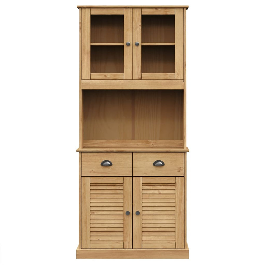 Hoge Kast Vigo 78X40X175 Cm Massief Grenenhout Bruin Met 2 deuren