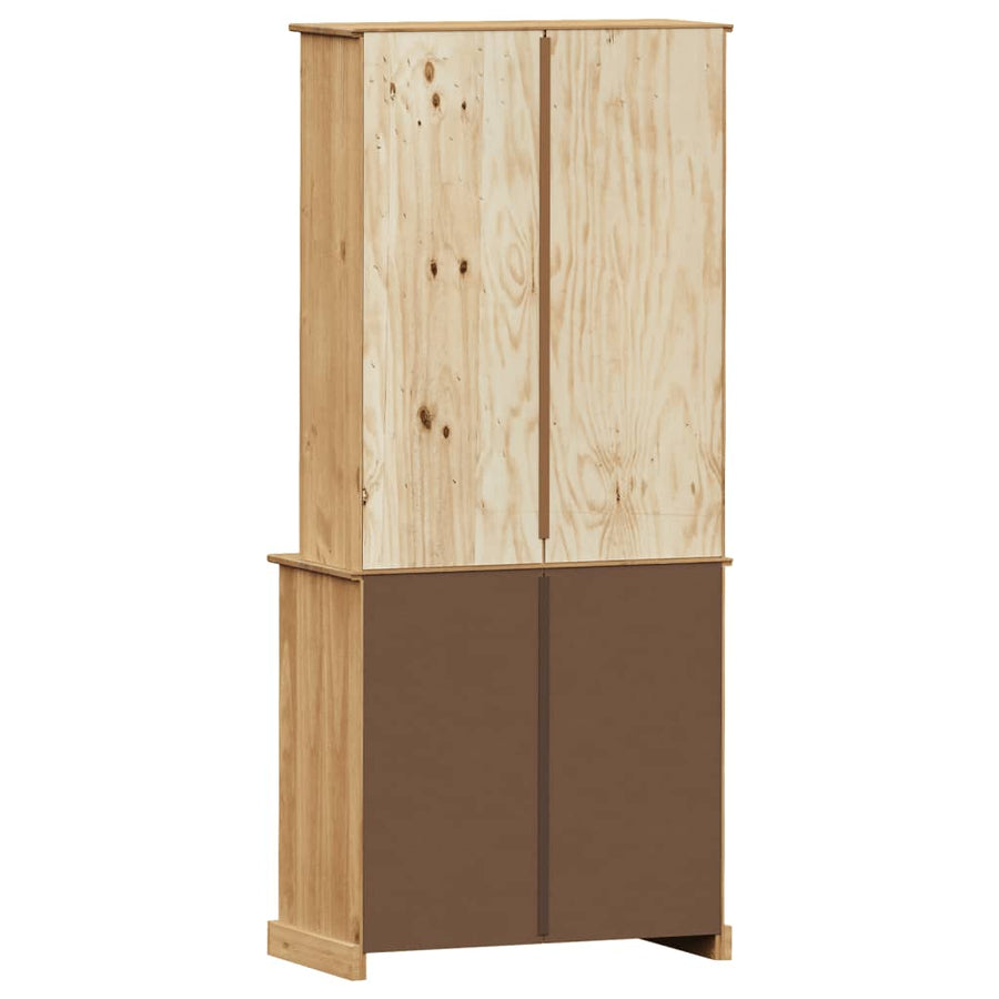 Hoge Kast Vigo 78X40X175 Cm Massief Grenenhout Bruin Met 2 deuren