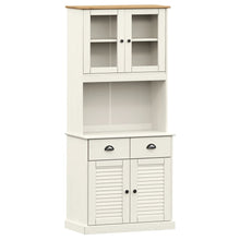 Hoge Kast Vigo 78X40X175 Cm Massief Grenenhout Wit Met 2 deuren