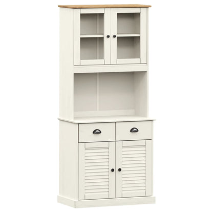 Hoge Kast Vigo 78X40X175 Cm Massief Grenenhout Wit Met 2 deuren