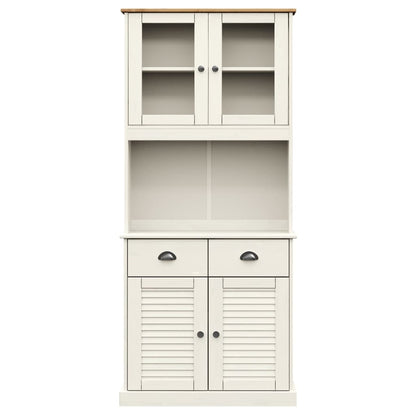 Hoge Kast Vigo 78X40X175 Cm Massief Grenenhout Wit Met 2 deuren