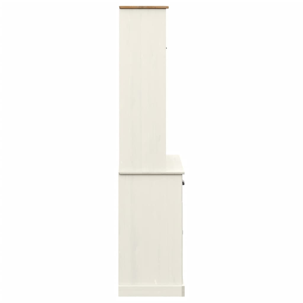 Hoge Kast Vigo 78X40X175 Cm Massief Grenenhout Wit Met 2 deuren