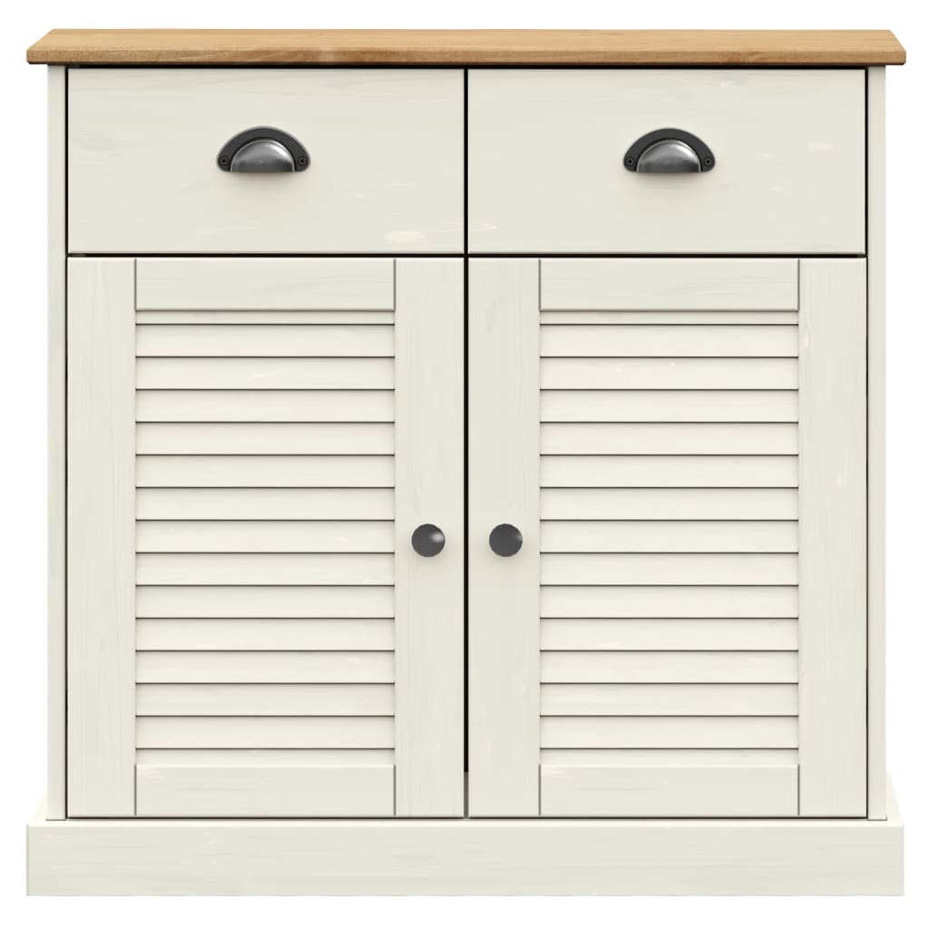 Hoge Kast Vigo 78X40X175 Cm Massief Grenenhout Wit Met 2 deuren