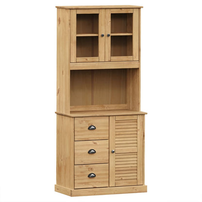 Hoge Kast Vigo 78X40X175 Cm Massief Grenenhout Bruin