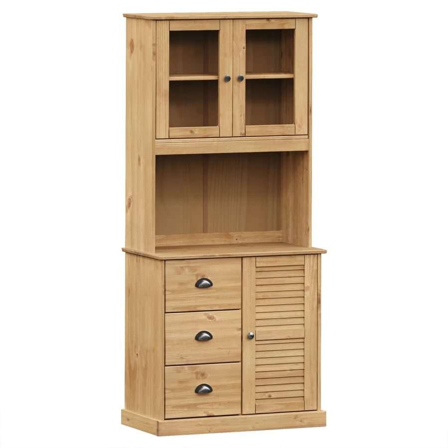 Hoge Kast Vigo 78X40X175 Cm Massief Grenenhout Bruin