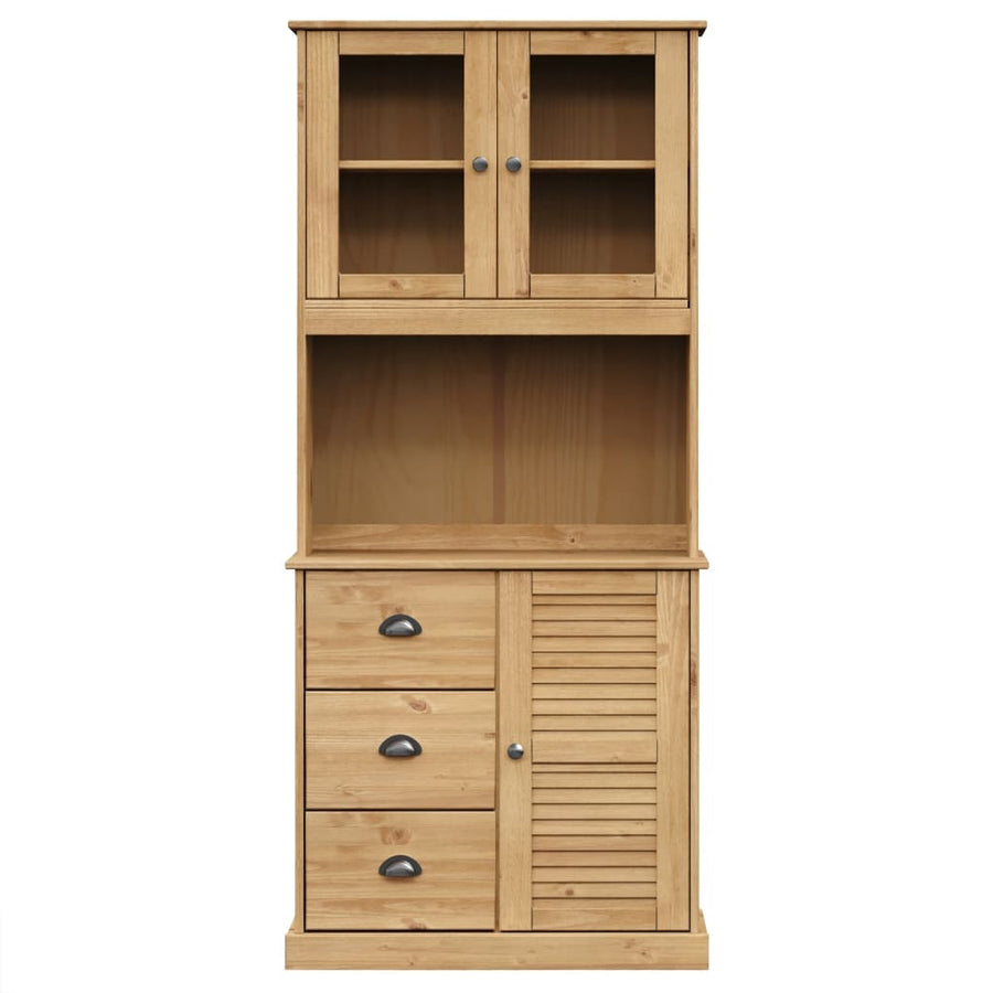 Hoge Kast Vigo 78X40X175 Cm Massief Grenenhout Bruin
