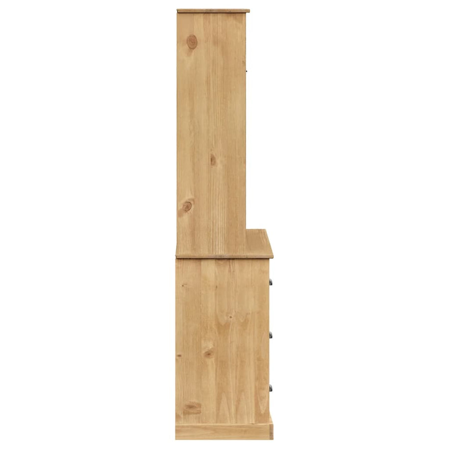 Hoge Kast Vigo 78X40X175 Cm Massief Grenenhout Bruin