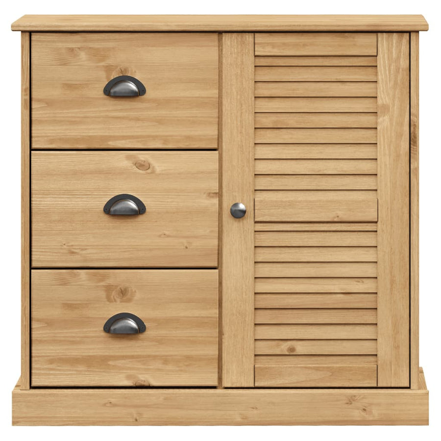 Hoge Kast Vigo 78X40X175 Cm Massief Grenenhout Bruin