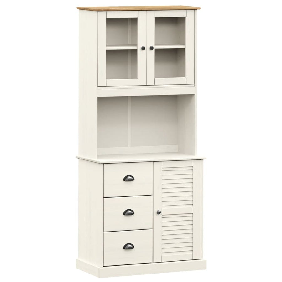 Hoge Kast Vigo 78X40X175 Cm Massief Grenenhout Wit Met 1 deur