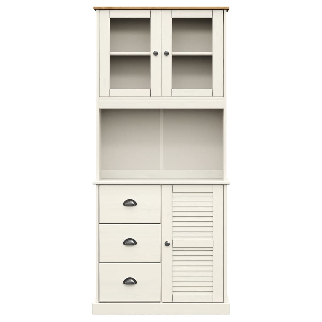 Hoge Kast Vigo 78X40X175 Cm Massief Grenenhout Wit Met 1 deur