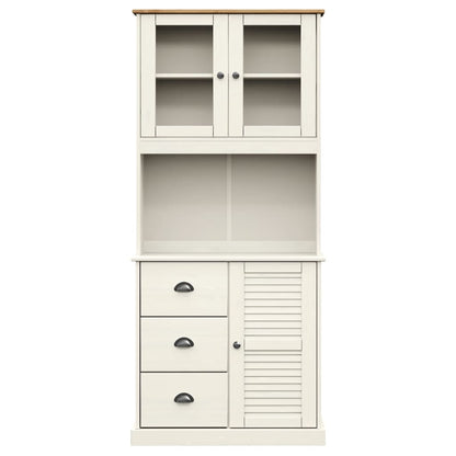 Hoge Kast Vigo 78X40X175 Cm Massief Grenenhout Wit Met 1 deur
