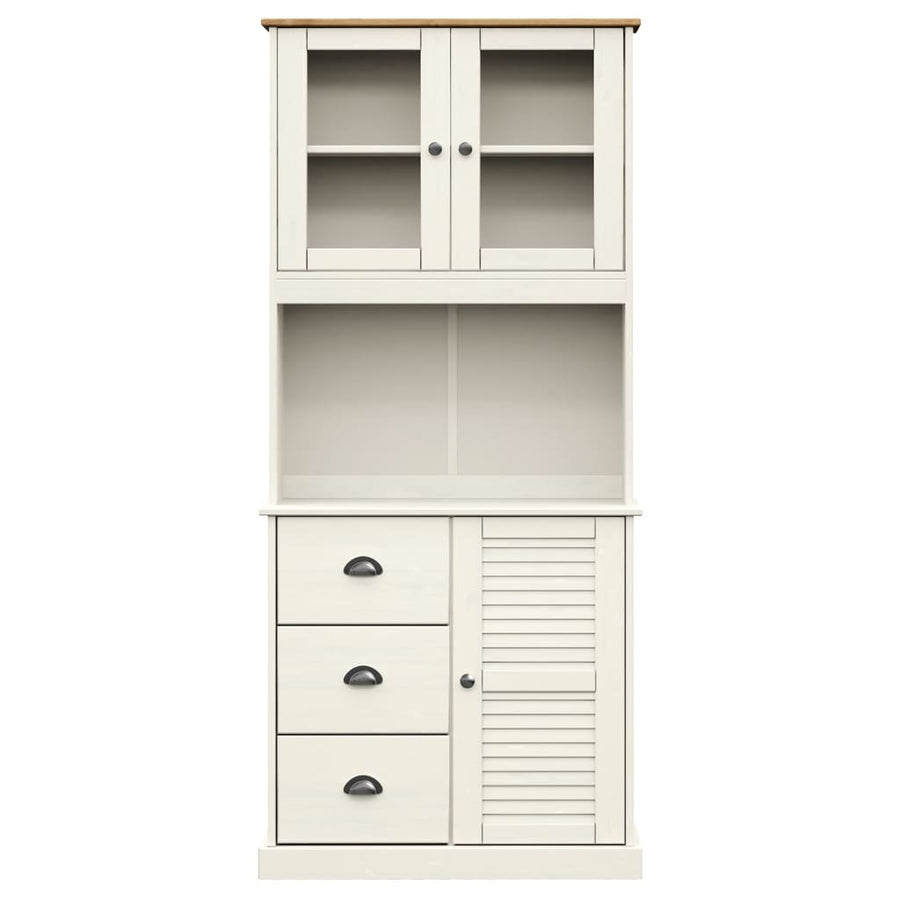 Hoge Kast Vigo 78X40X175 Cm Massief Grenenhout Wit Met 1 deur