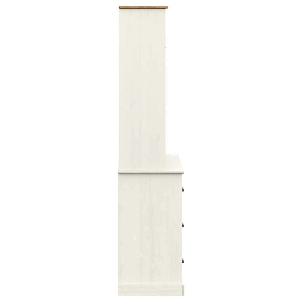 Hoge Kast Vigo 78X40X175 Cm Massief Grenenhout Wit Met 1 deur