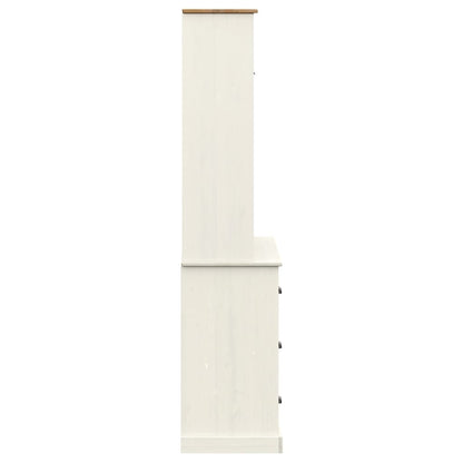 Hoge Kast Vigo 78X40X175 Cm Massief Grenenhout Wit Met 1 deur