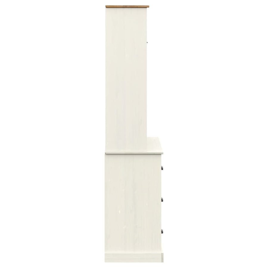 Hoge Kast Vigo 78X40X175 Cm Massief Grenenhout Wit Met 1 deur