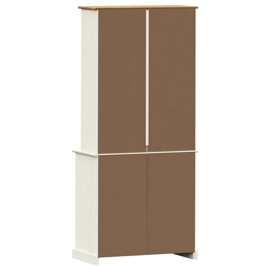 Hoge Kast Vigo 78X40X175 Cm Massief Grenenhout Wit Met 1 deur