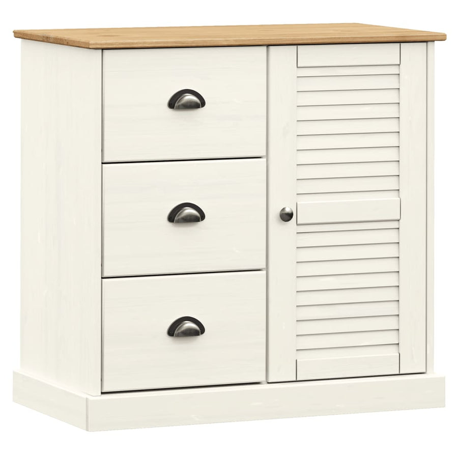 Hoge Kast Vigo 78X40X175 Cm Massief Grenenhout Wit Met 1 deur
