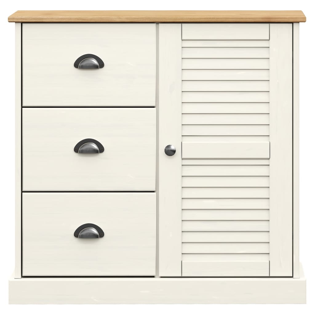 Hoge Kast Vigo 78X40X175 Cm Massief Grenenhout Wit Met 1 deur