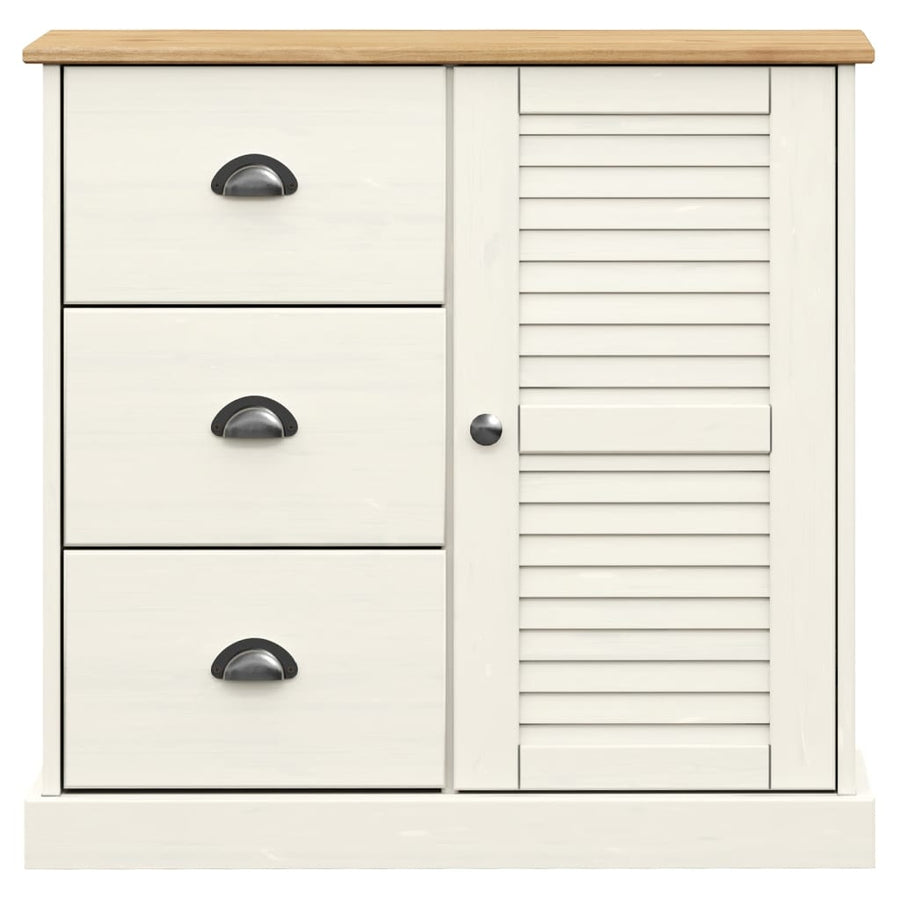 Hoge Kast Vigo 78X40X175 Cm Massief Grenenhout Wit Met 1 deur