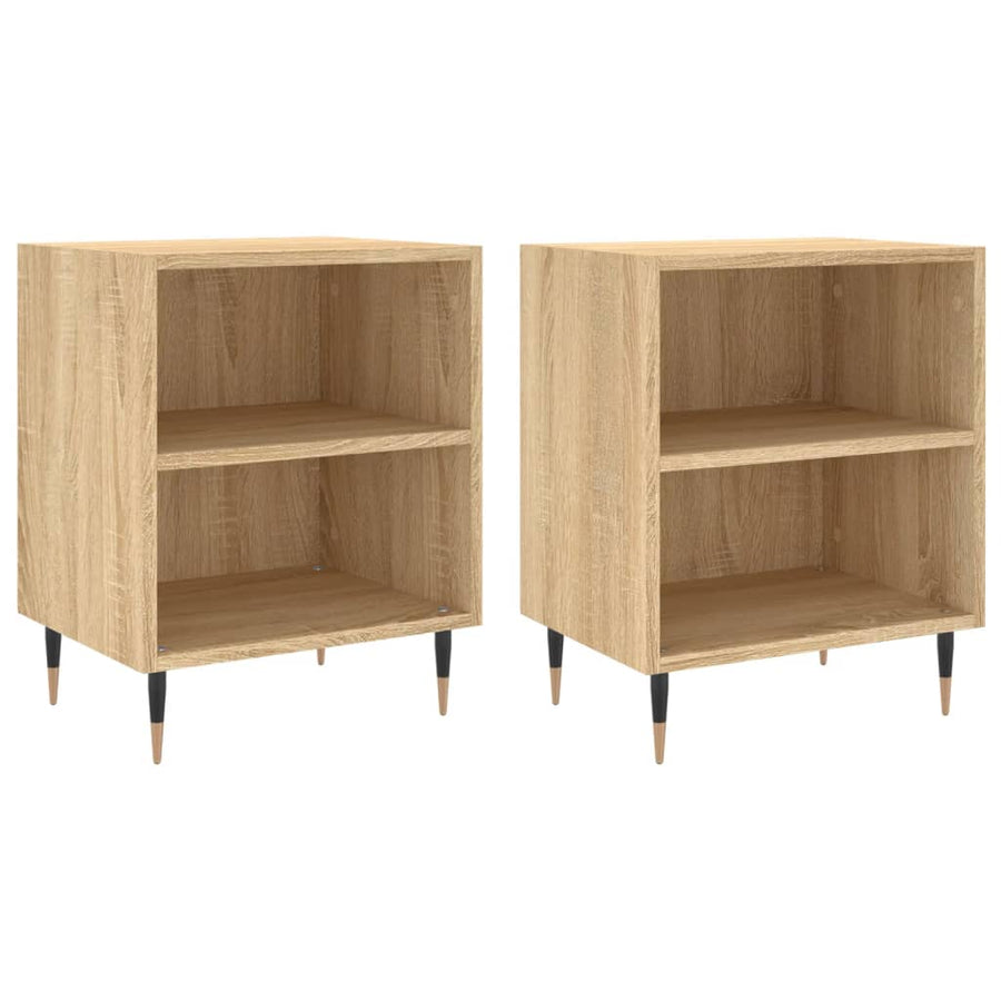Nachtkastjes 2 St 40X30X50 Cm Bewerkt Hout Sonoma Eikenkleurig