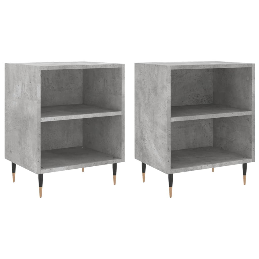Nachtkastjes 2 St 40X30X50 Cm Bewerkt Hout Betongrijs