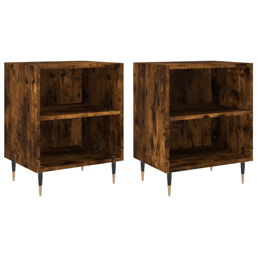 Nachtkastjes 2 St 40X30X50 Cm Bewerkt Hout Gerookt Eikenkleurig