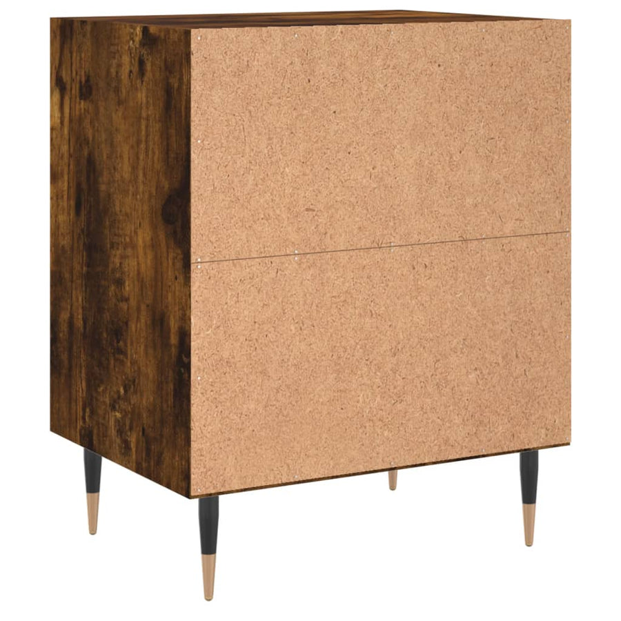 Nachtkastjes 2 St 40X30X50 Cm Bewerkt Hout Gerookt Eikenkleurig