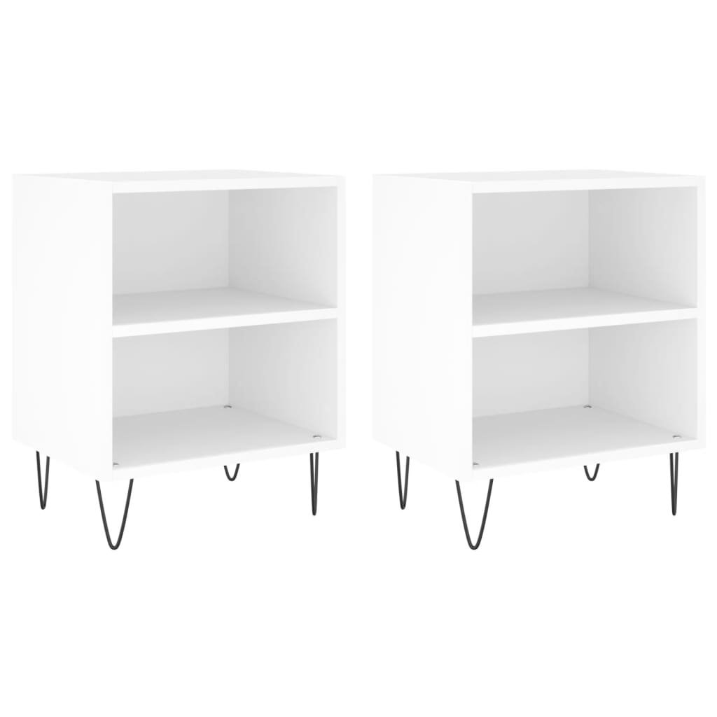 Nachtkastjes 2 St 40X30X50 Cm Bewerkt Hout Wit