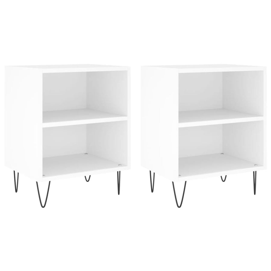 Nachtkastjes 2 St 40X30X50 Cm Bewerkt Hout Wit