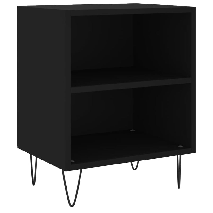 Nachtkastjes 2 St 40X30X50 Cm Bewerkt Hout Zwart