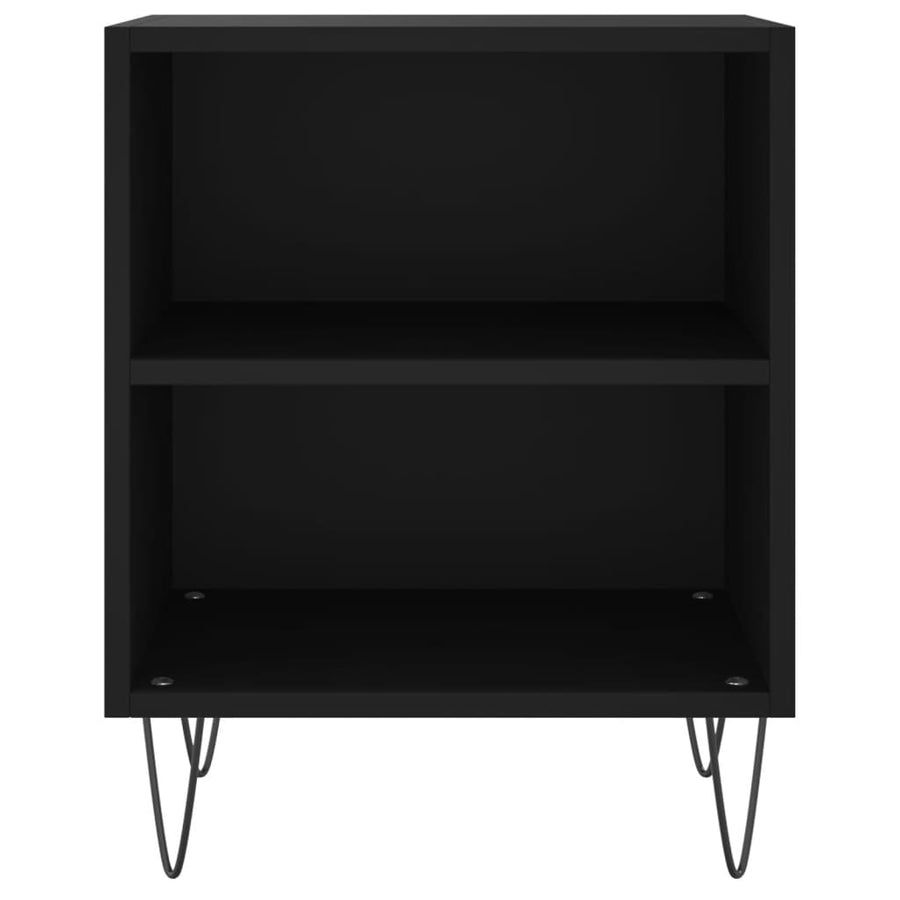Nachtkastjes 2 St 40X30X50 Cm Bewerkt Hout Zwart