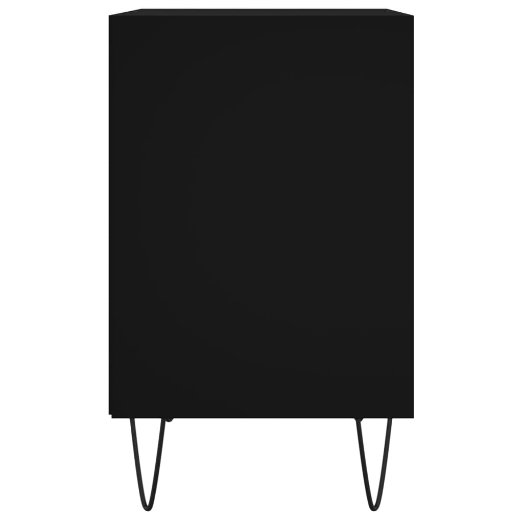 Nachtkastjes 2 St 40X30X50 Cm Bewerkt Hout Zwart